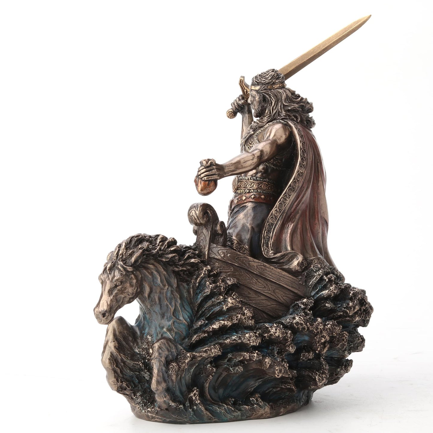 Veronese Design 9 1/2 Inch Manannan Mac Lir Irish God of The Sea Cold Cast Resin Statue Bronze Finish