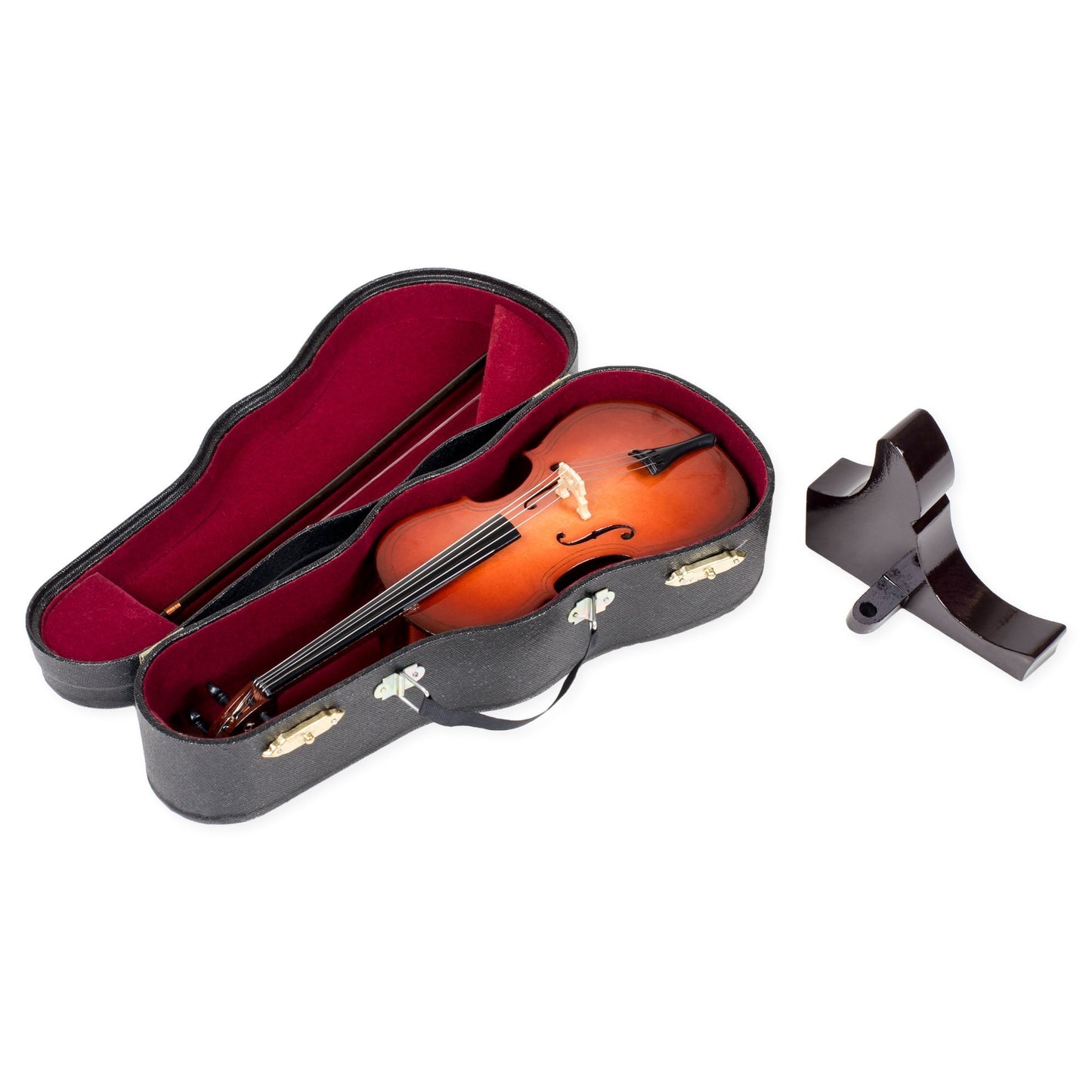 Broadway Gift Co. Cello Miniature Replica Mahogany Tone 6 x 9 Resin Stone Tabletop Figurine