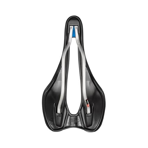 Selle Italia SLR Boost Gravel TI316 Superflow Gravel Bike Seat - Gravel, Road, MTB Bike Saddle Men Women Shock Absorption, Reflective Surface, Gel Padding, Black, 248 x 130mm, 204g (SI510883)