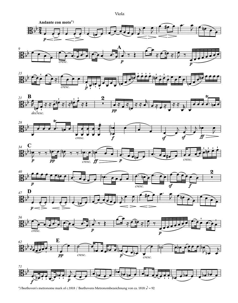 String Quartets Op.18 Nos 1-6 (Parts)