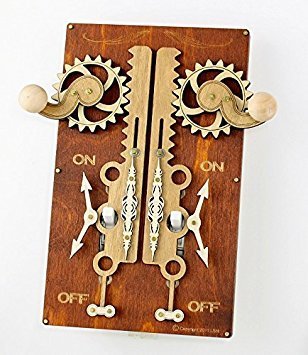 Green Tree Jewelry Double Rack & Pinion Brown Wood Light Switch Plate