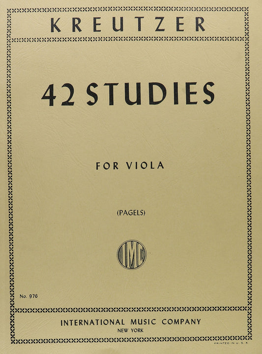 Kreutzer, Rodolphe - 42 Studies - Viola solo - transcribed by L Pagels - International Music Co