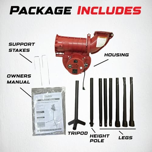Heater Sports Power Alley Lite 360 Baseball Pitching Machine - Pitches Lite Balls 40-80 MPH Fastballs, Sliders, & Curves | Accurate, Durable, & Portable Training Tool for Batting & Field Practice