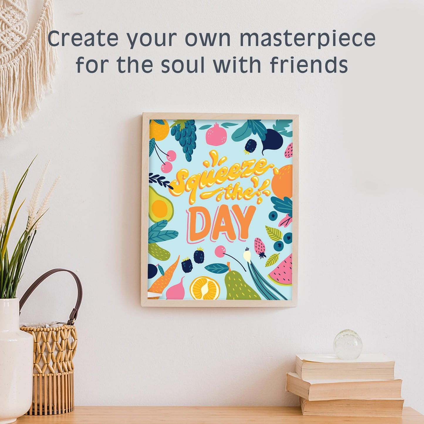 Pink Picasso Kits Self Care Collection Paint by Number for Adults & Beginners | DIY Unique 8x10 Canvas Painting Kits | Color by Numbers Arts Paint Canvas Best for The Young at Heart | Squeeze The Day