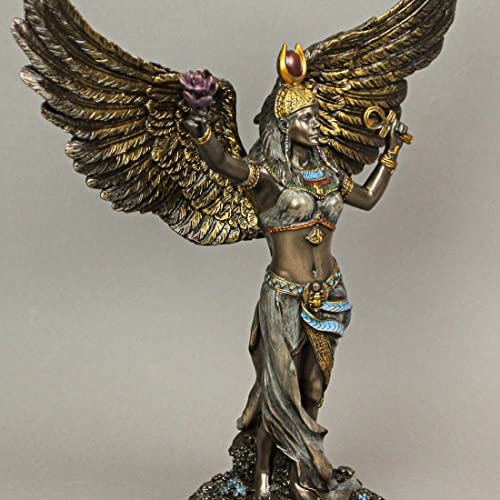Veronese Design 11 3/8" Egyptian Goddess Isis Resin Sculpture Cast Bronze Finish