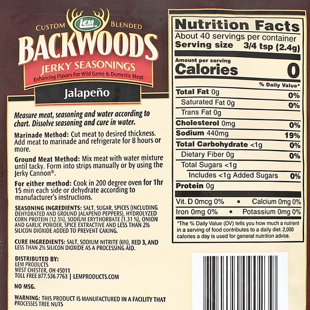 BACKWOODS JALAPENO JERKY SEASONING Seasons 5 pounds Of Meat