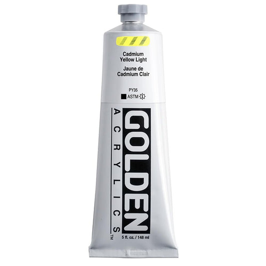 Heavy Body Acrylics by GOLDEN, Cadmium Yellow Light, 5 fl. oz. Tube, Professional Acrylic Paint, Opaque
