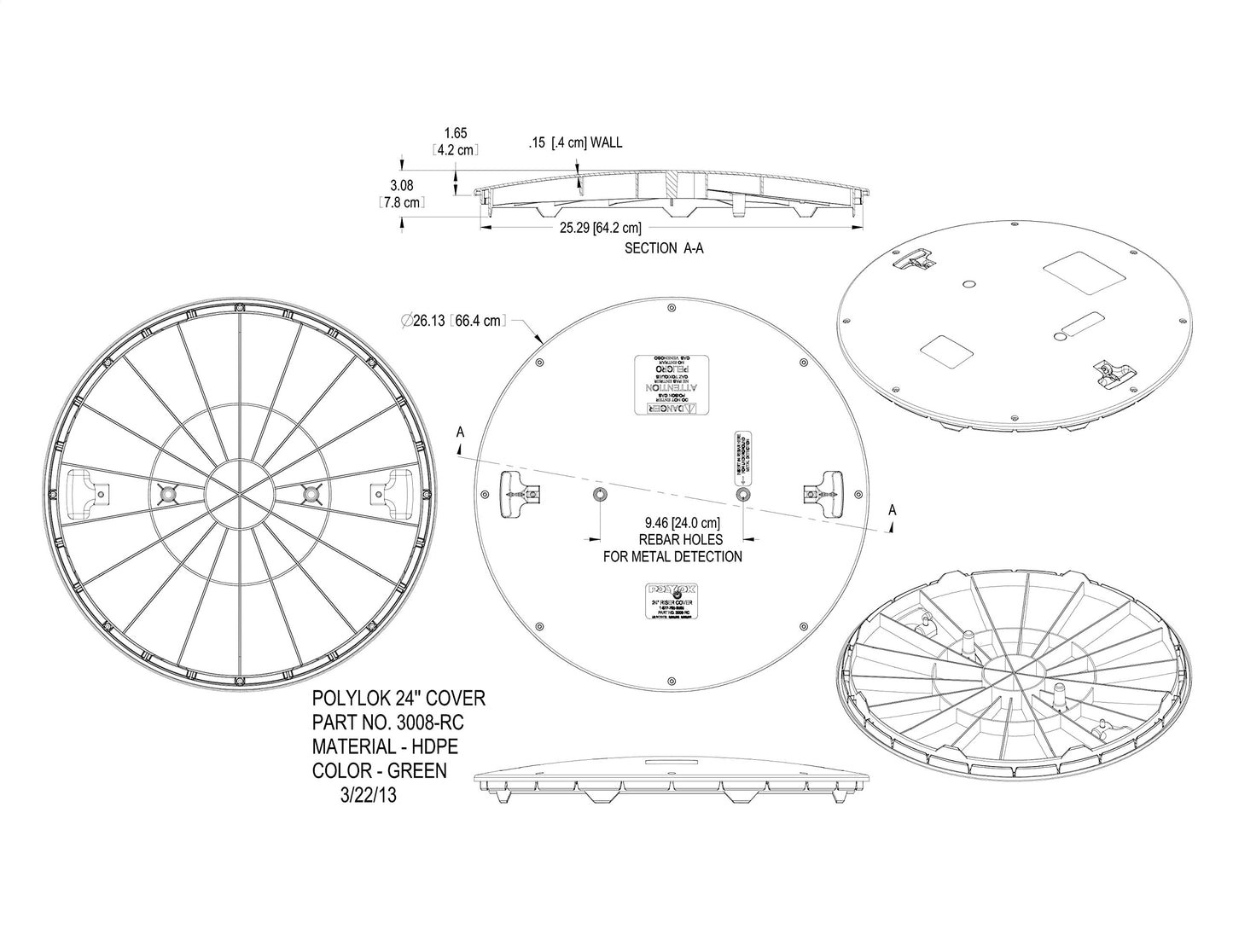 Polylok 24" Septic Tank Cover/Lid (PN: 3008-RC)