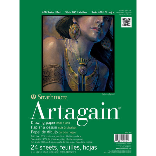 Sundance Strathmore Black Artagain Paper Pad 9x12-24 Sheets