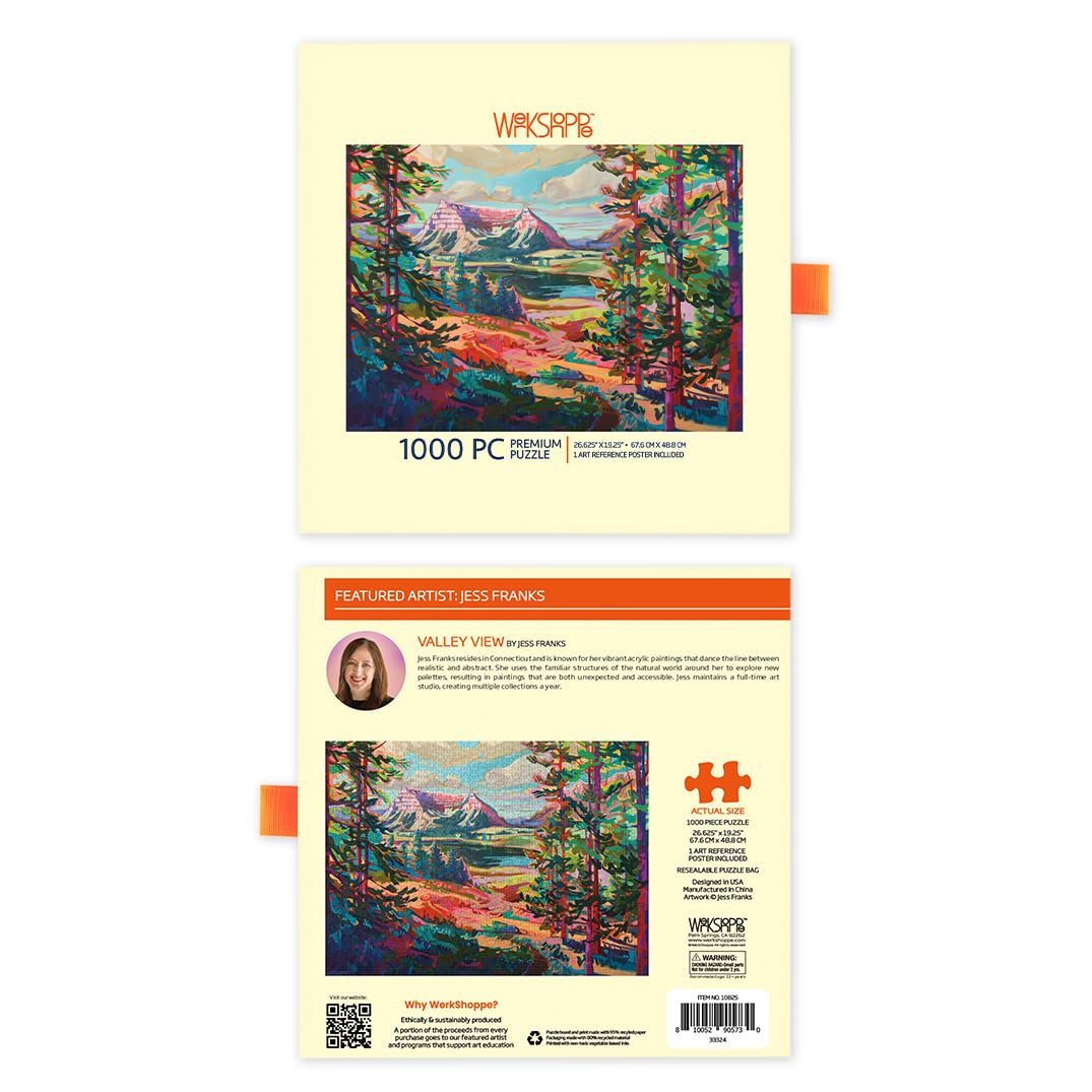 WerkShoppe Valley View 1000 Piece Puzzle, Landscape Scene Puzzle for Adults