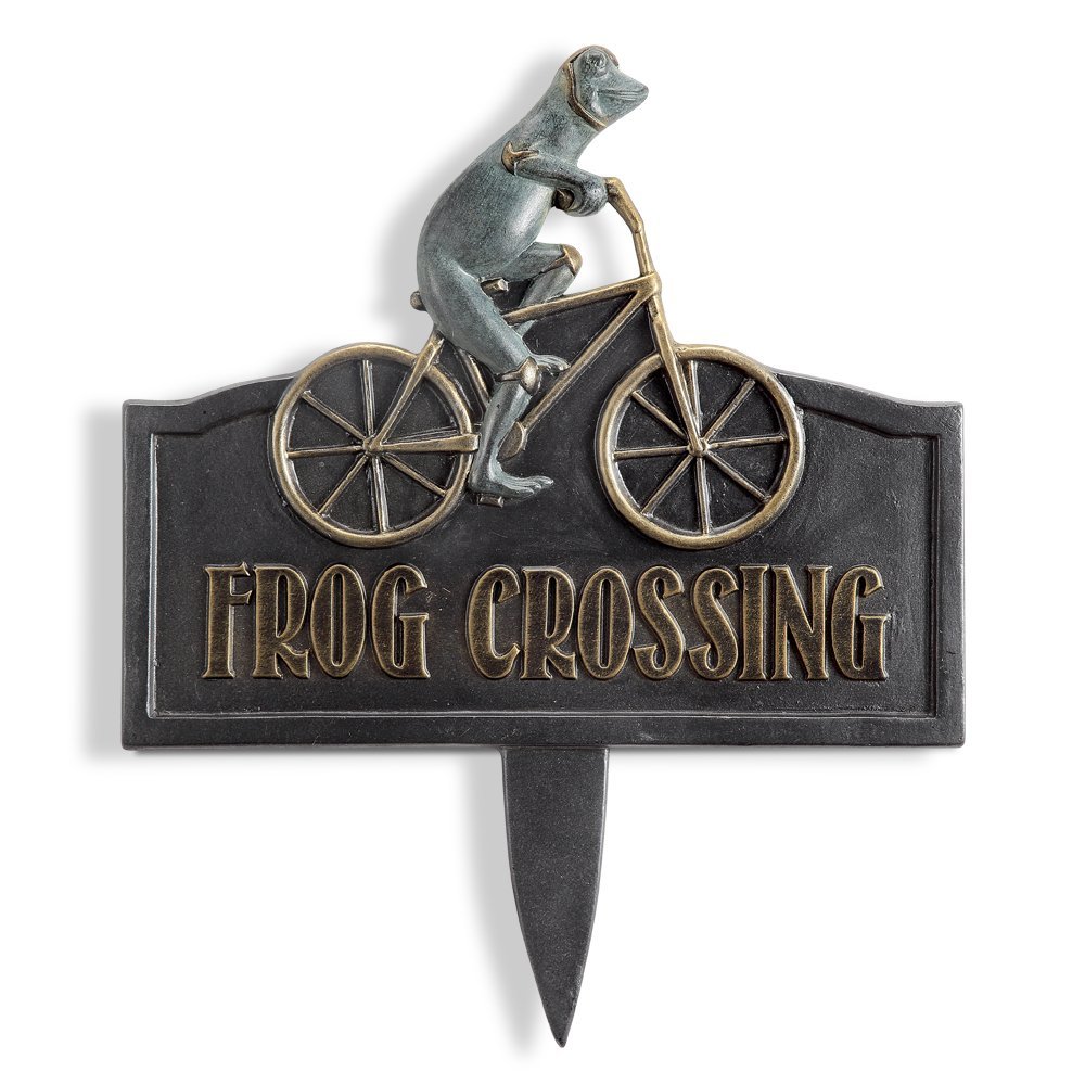 Frog Crossing Garden Sign