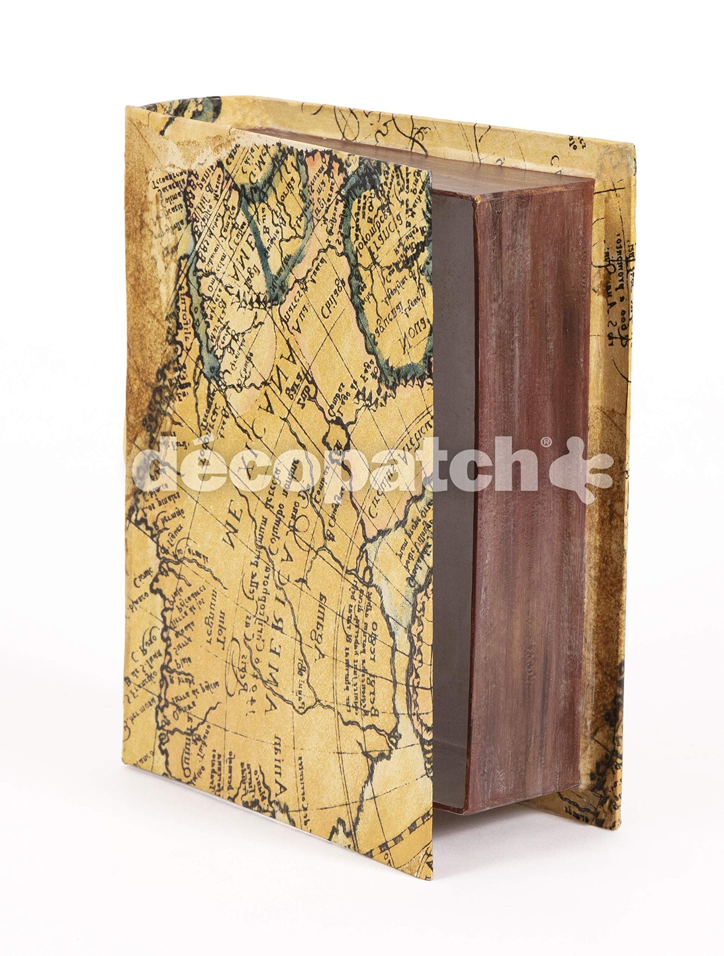 Décopatch - Ref BT070C - Book Shapes Box - Papier Maché Object to Decorate - 17 x 10 x 12cm - Decorate Papers & PaperPatch Glue, Glitter, Paints, Brown