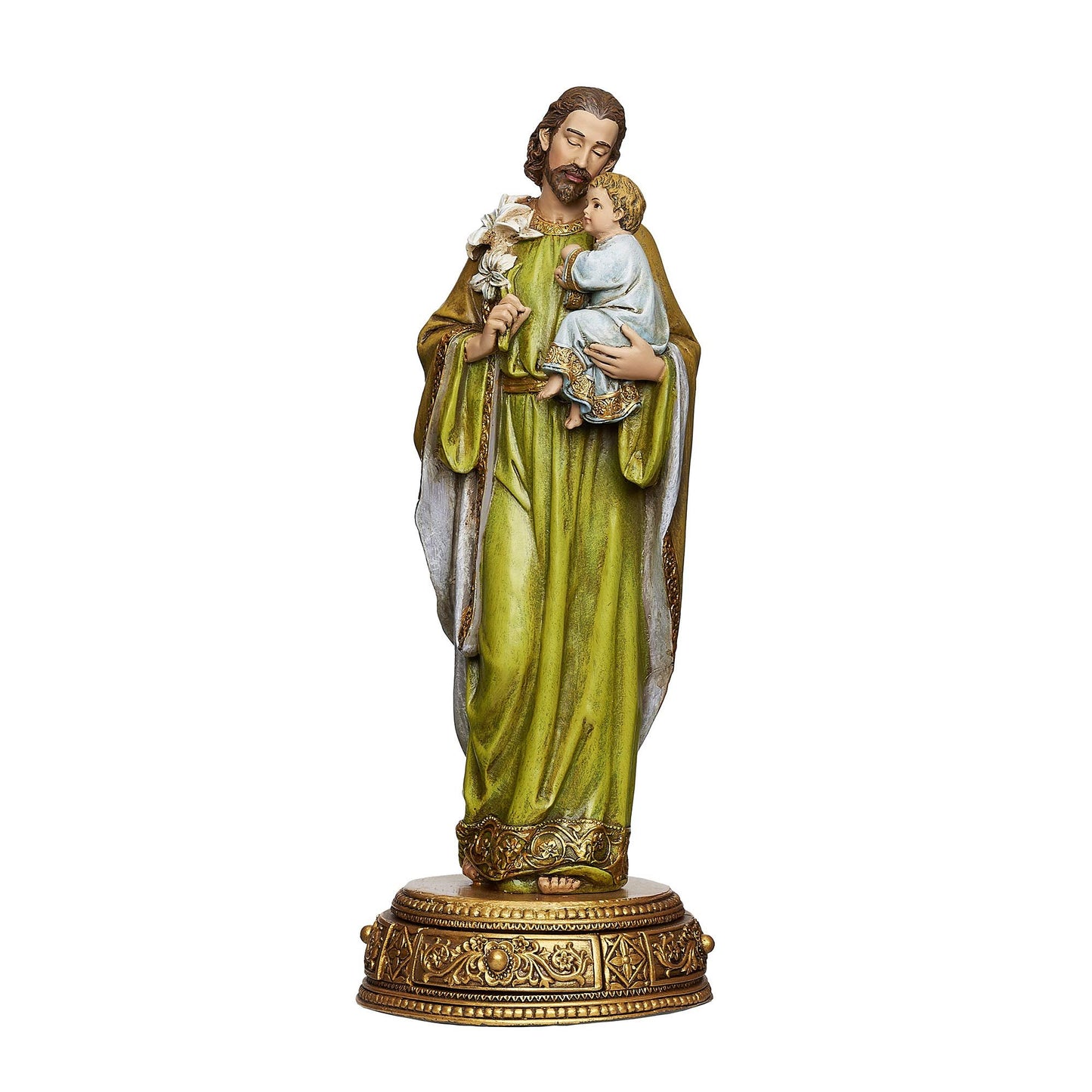 Joseph's Studio by Roman, 10.25" H St. Joseph and Child Jesus Figure, Heavenly Protectors, Religious Home Decor, Devout Gifts,