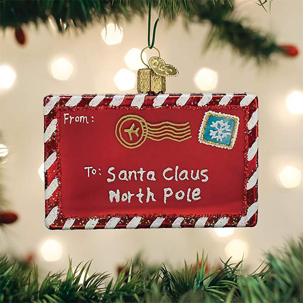 Old World Christmas Letter to Santa Glass Blown Ornaments for Christmas Tree