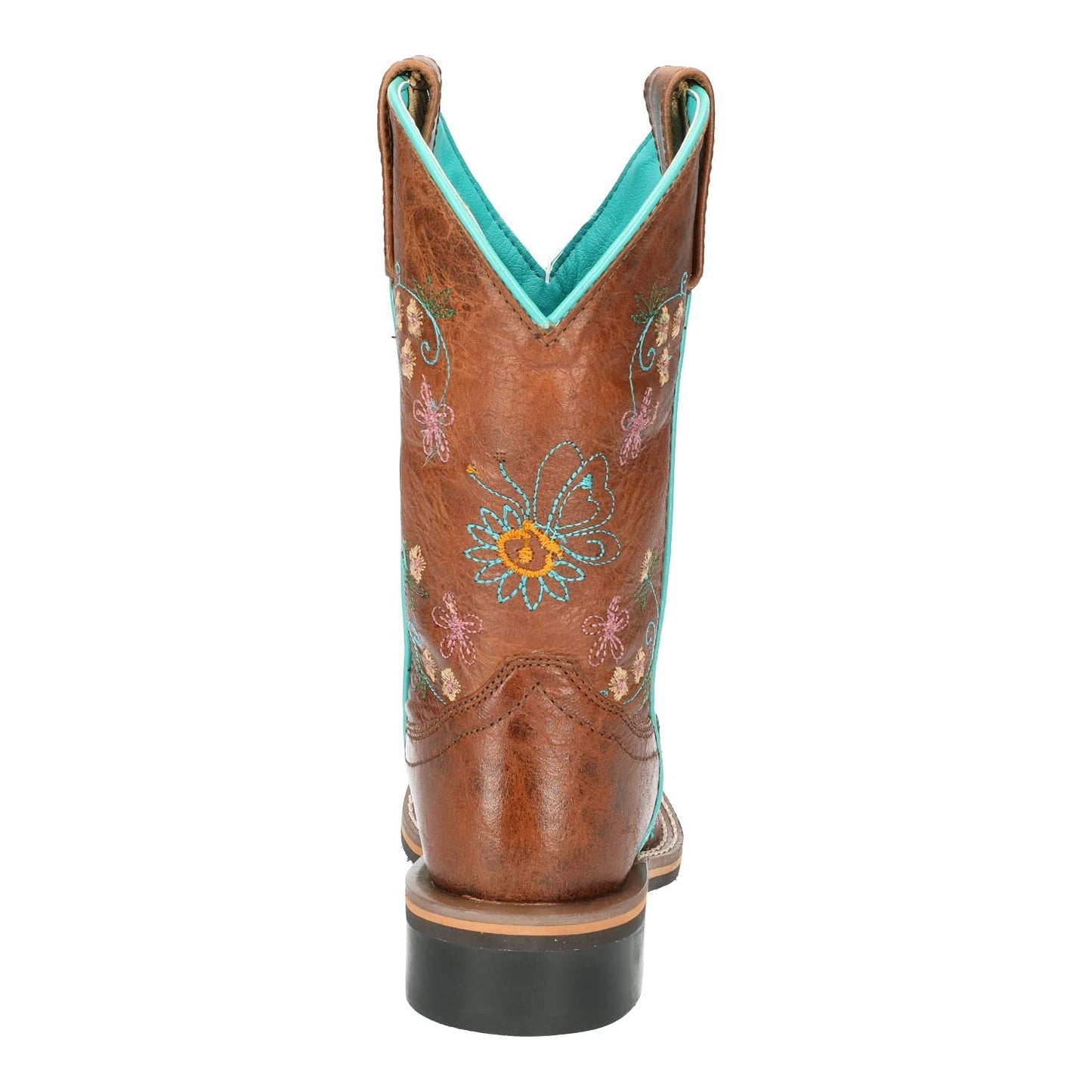 Smoky Children's Kid's Floralie Brown Leather Western Cowboy Boot