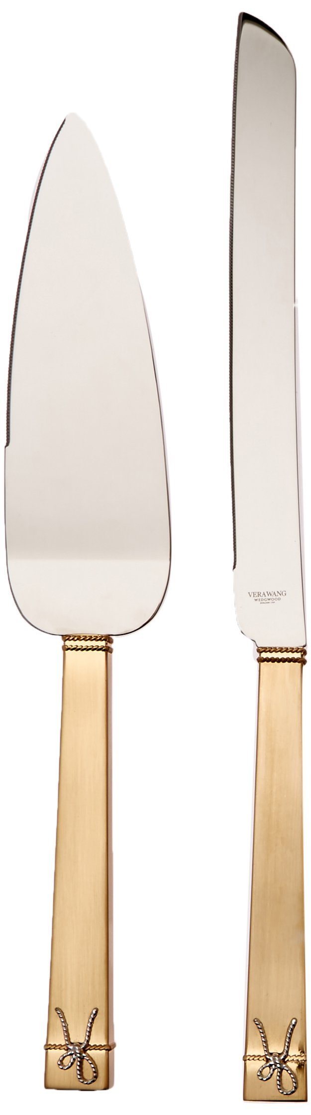 Wedgwood Vera Wang Love Knots Cake Knife and Server Set, Gold