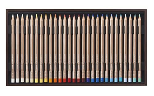 Caran d'Ache Luminance 6901 - Aufbewahrungsbox aus Holz, Sortiment mit 80 Buntstiften - 76 Farben + 4 Doppelfarben, 6901.476