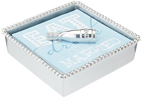 Mariposa Champagne Beaded Napkin Box