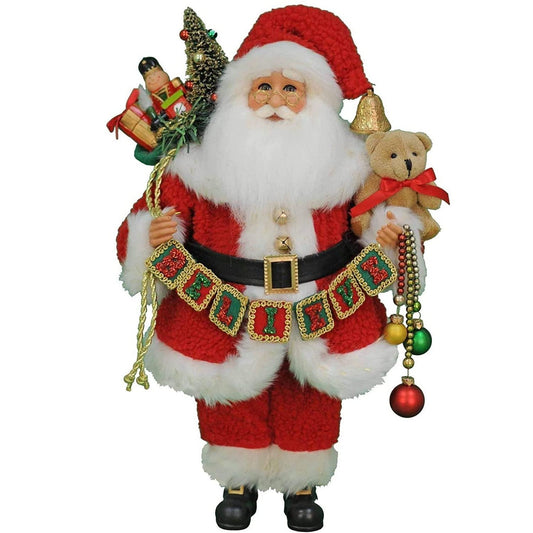 Karen Didion Originals Believe Santa Figurine, 17 Inches - Handmade Christmas Holiday Home Decorations and Collectibles