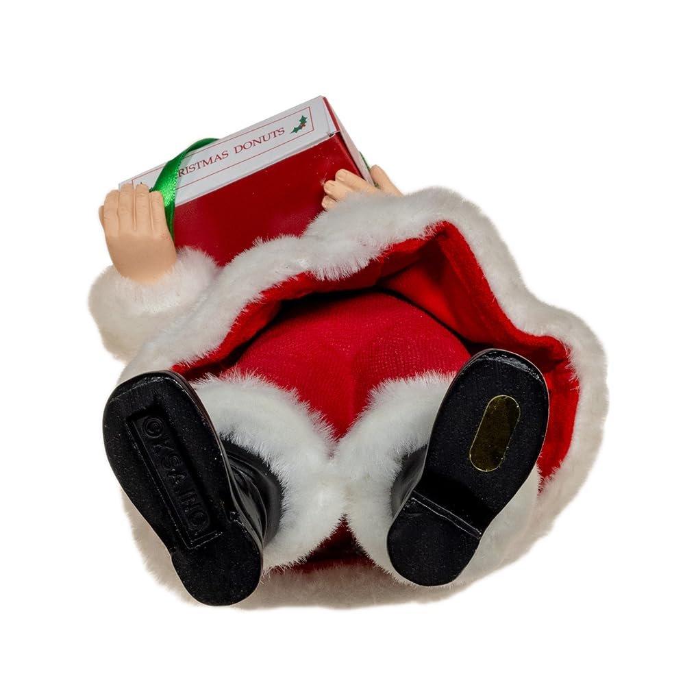 Kurt Adler 10.5-inch Fabriché™ Santa with Box of Donuts