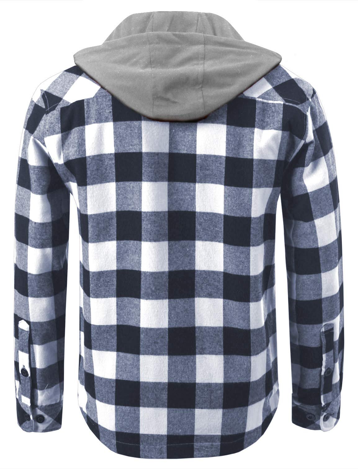 Shaka Wear Men's Plaid Shirts – Flannel Long Sleeve Casual Button Up Fleece Soft Quilted Lined Jacket Regular and Big Size