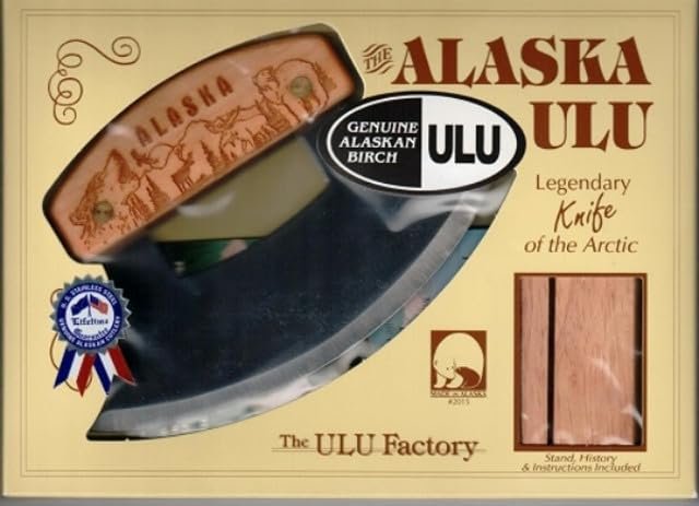 Inupiat Birch Alaska Cutlery Ulu Knife Animal Collage Wildlife