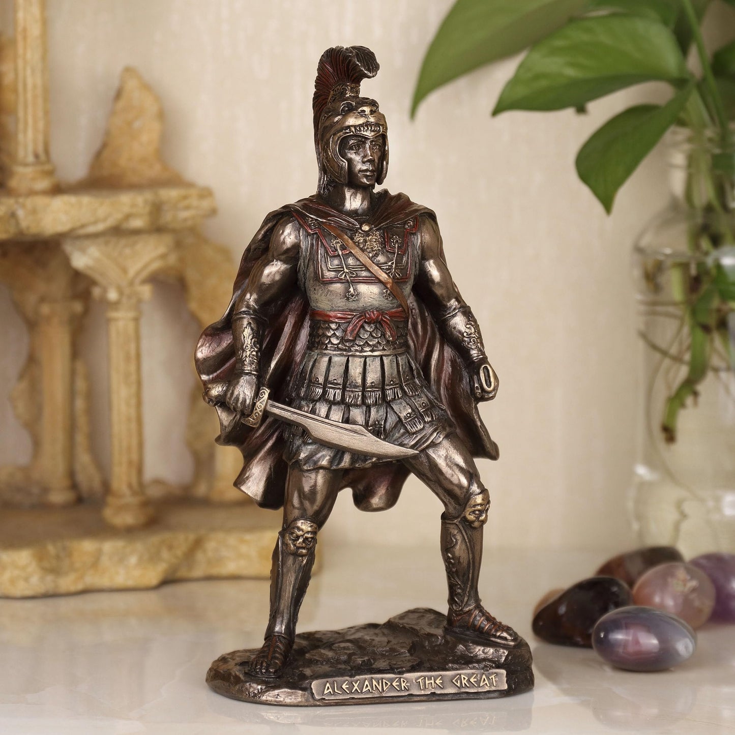 Veronese Design 6 7/8 Inch Alexander The Great King of Macedonia Resin Sculpture Bronze Finish