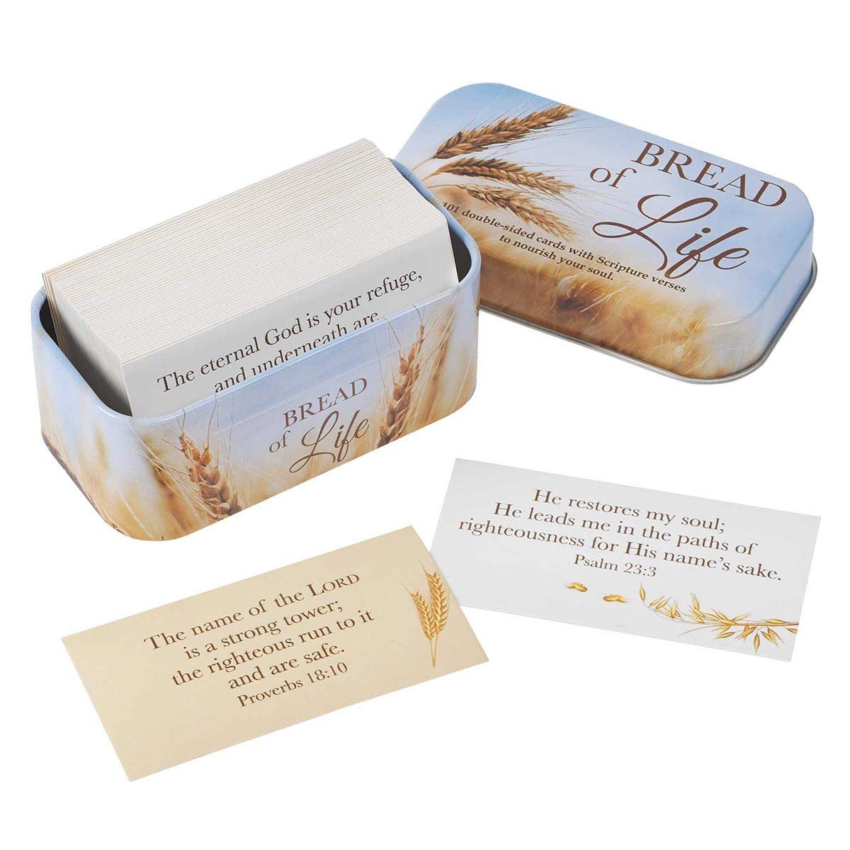 Christian Art Gifts Bible Verse Cards, Set of 2 Bread of Life Promise Boxes, 1 English, 1 Spanish