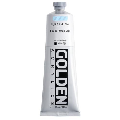 Heavy Body Acrylics by GOLDEN, Light Phthalo Blue, 5 fl. oz. Tube, Professional Acrylic Paint, Opaque