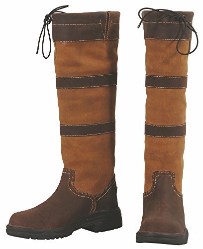 TuffRider Ladies Lexington Waterproof Tall Country Boots - Chocolate/Fawn - 9