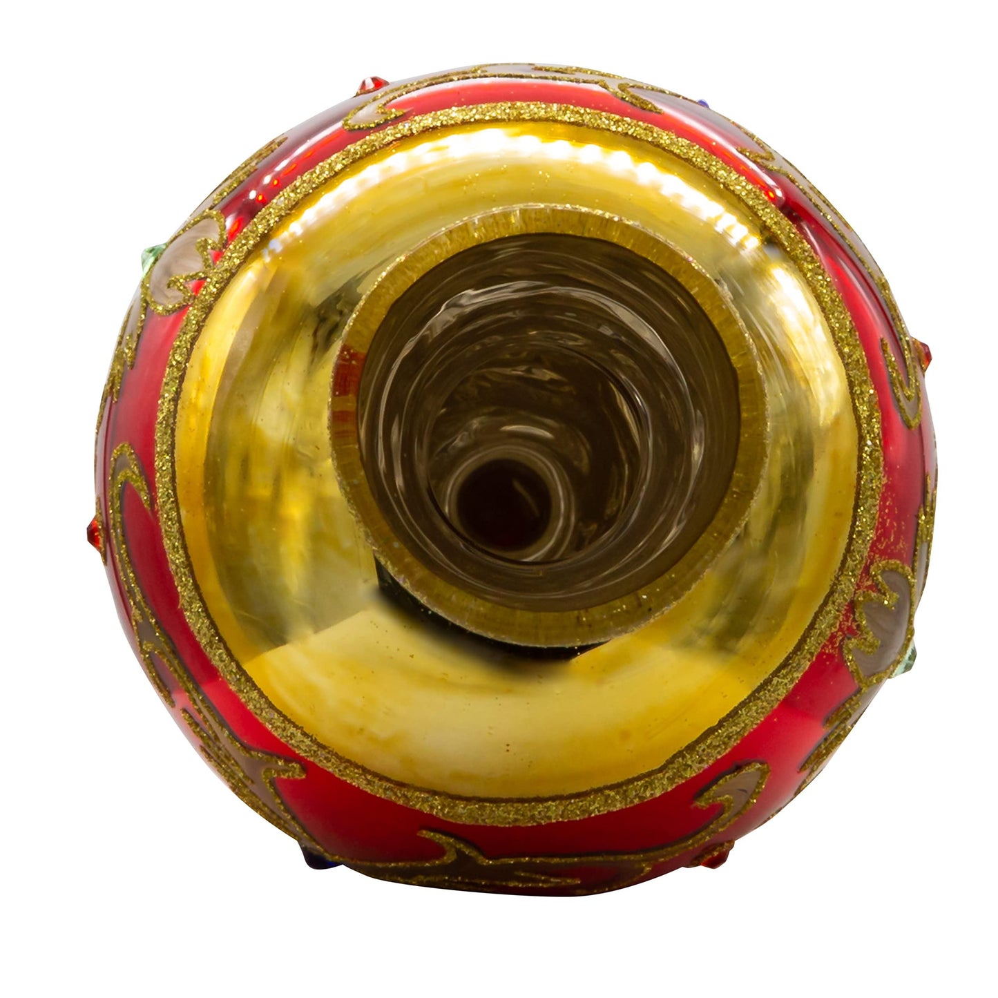 Kurt Adler 15.75-Inch Bellissimo Glass Red and Gold Tree Topper