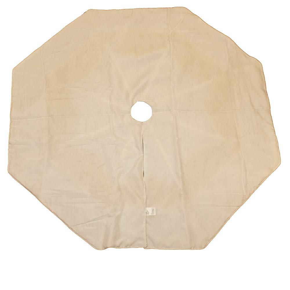 Kurt Adler Tree Skirt with Quilted Border, 52-Inch, Ivory