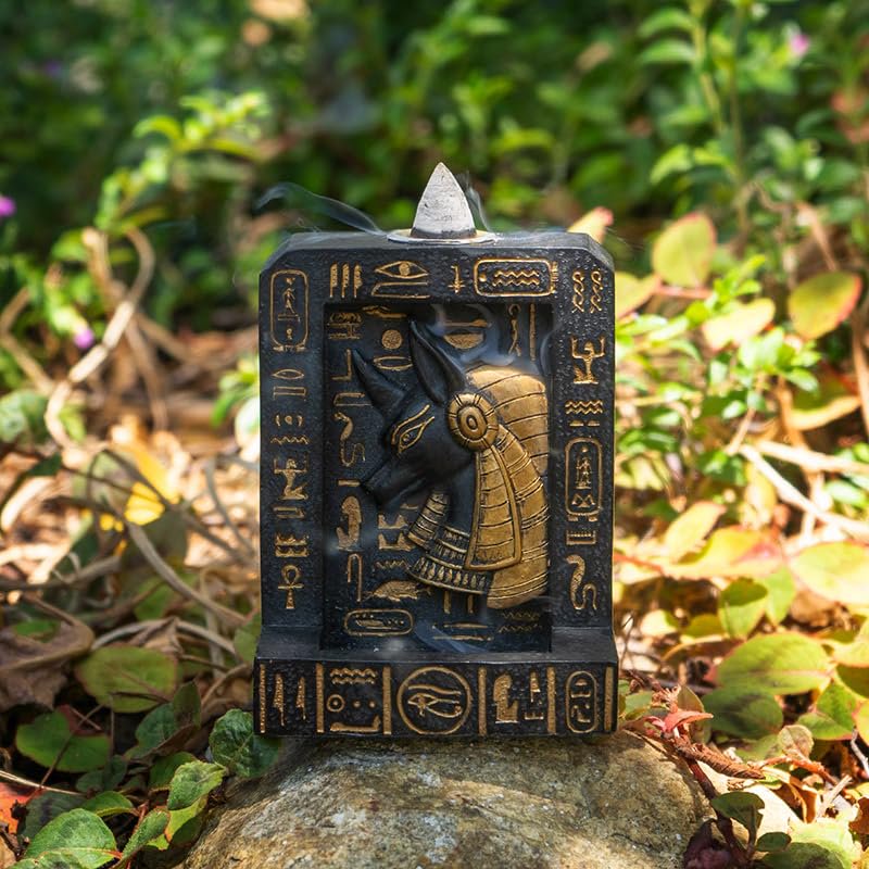 Pacific Giftware 4" Tall Anubis, Guardian of The Underworld Backflow Incense Burner Sculpture Home Decor Figurine Fragrance Accessory