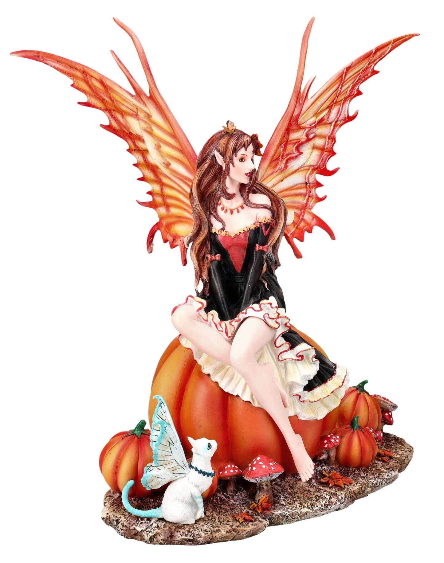 Pacific Giftware Autumn Fairy Sitting on The Pumpkin Figurine Statue