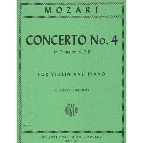 Mozart W.A. Concerto No. 4 in D Major K. 218 Violin and Piano - by Joseph Joachim - International