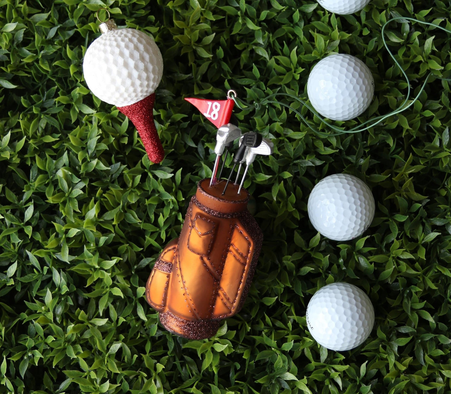 Golf Clubs | Cody Foster Vintage-Inspired Glass Blown Collectible Christmas Ornament