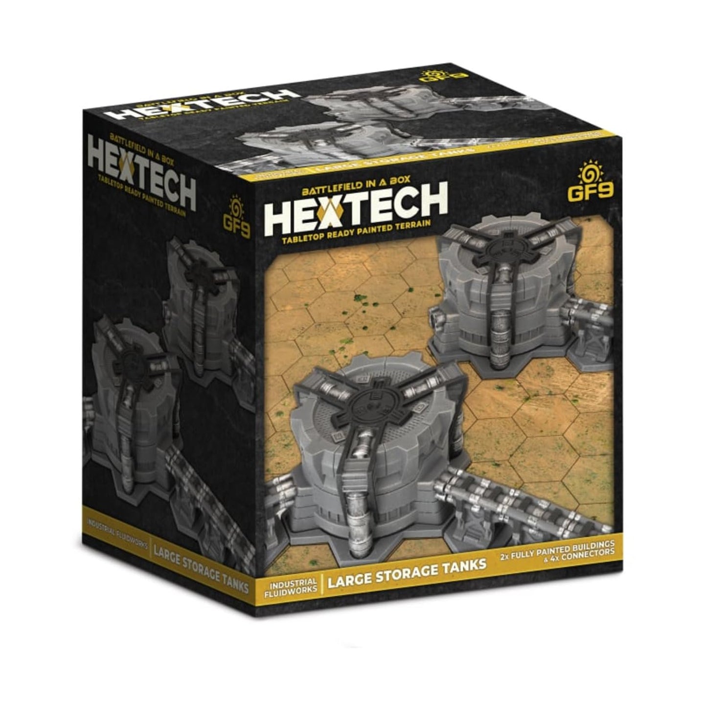 Hextech: Industrial Fluidworks - Large Storage Tanks (Battlefield in a Box, Pre-Painted Table Top Terrain)