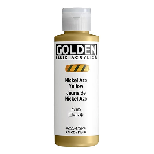 Golden Fluid Acrylics - Nickel Azo Yellow - 4 oz Bottle