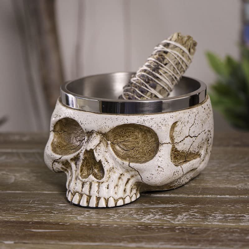 Pacific Giftware Skull Smugdge Bowl, 5.5-inch Length, Resin
