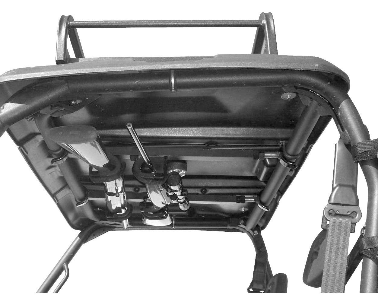Great Day Quick-Draw Overhead Gun Rack - for UTVs with Different Roll Bar Depth/Width or Jeep Wrangler - Black Powder-Coated Finish - 2 Gun Model