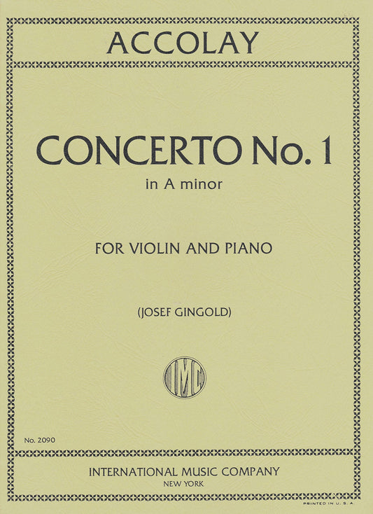 Concerto No. 1 in A Minor for Violin and Piano