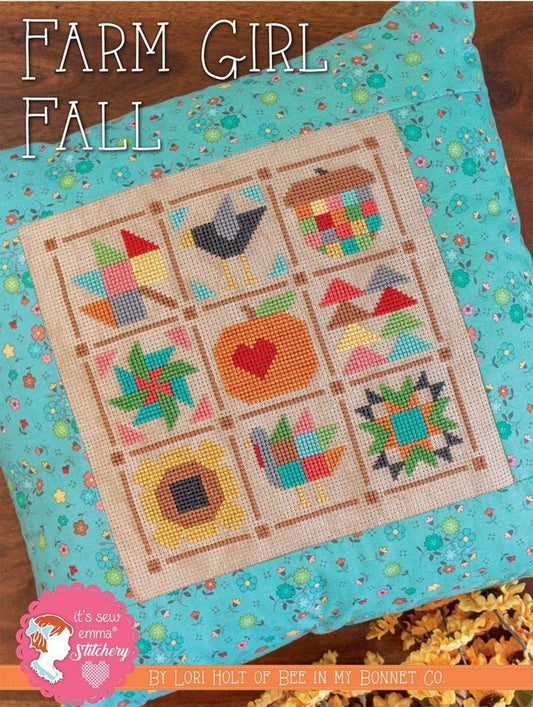 Lori Holt Cross Stitch Pattern - Farm Girl Fall - ISE401 - 602573579251