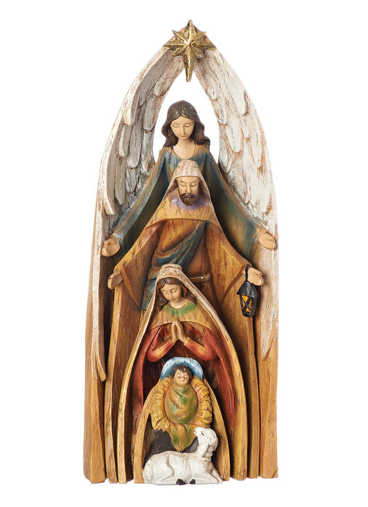 Holy Family Nativity Scene Christmas Nesting Figurine 4 Piece Set
