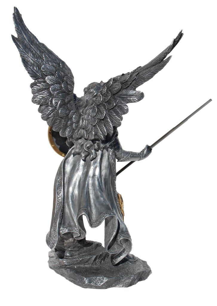 UNICORN STUDIO Veronese Design 13 5/8" Tall Raphael The Archangel Sculpture Religious Gift Figurine Cold Cast Pewter Finish Resin Sculpture