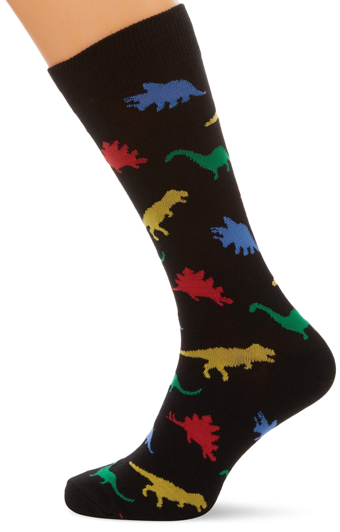 Socksmith Men's Socks Dinosaur Crew Black 1pair One Size men's shoe size 6-12.5 US Black