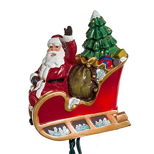 Kurt Adler 10-Light Santa Sleigh and Reindeer Light Set