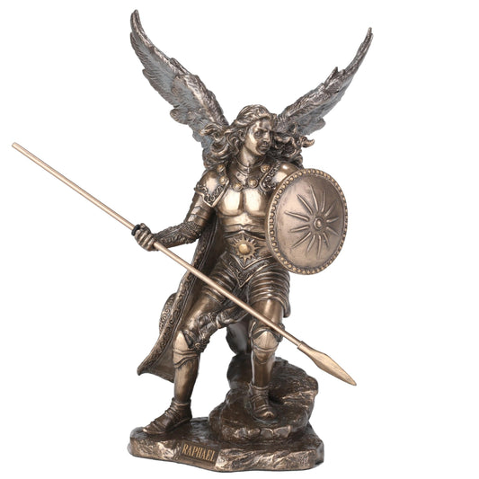 Unicorn Studio 9 1/2 Inch Archangel Raphael Cold Cast Resin Antique Bronze Finish Statue