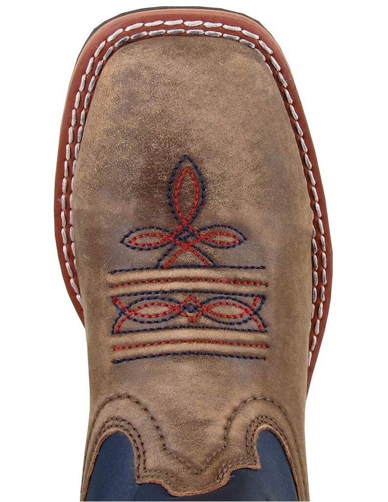 Smoky Children's Kid's Stars And Stripes Vintage Brown Leather Western Cowboy Boot