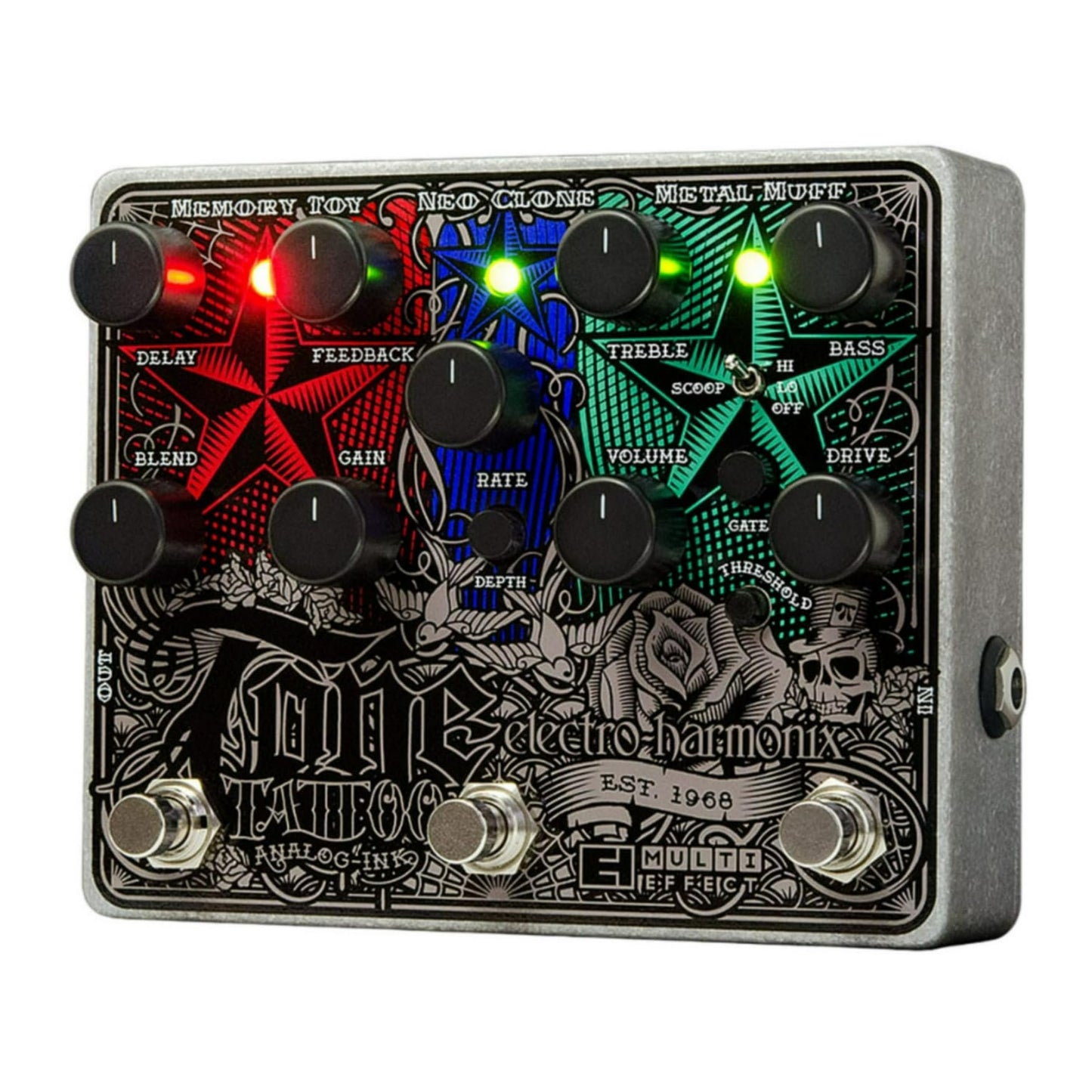 Electro-Harmonix Tone Tattoo Analog Delay/Chorus/Distortion Multi-Effect Pedal