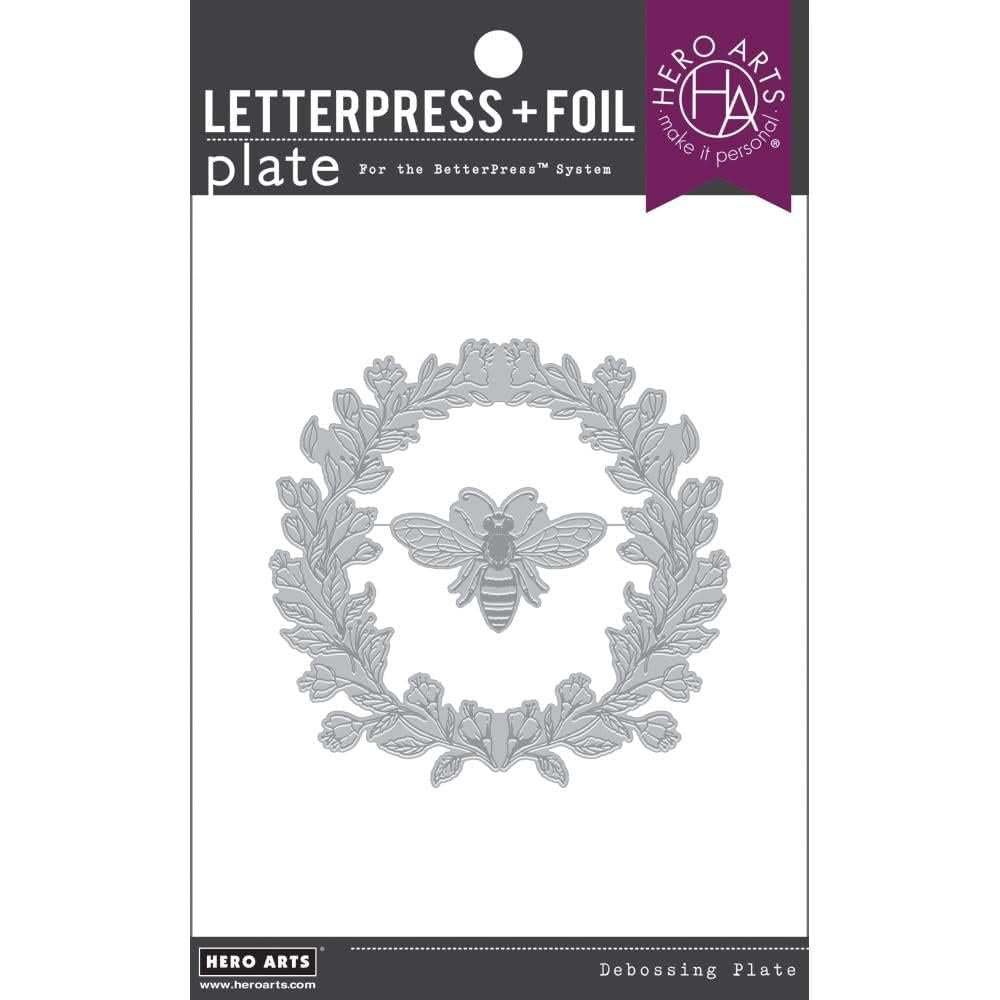 Hero Arts Antique Bee Letterpress + Foil Plate (D)